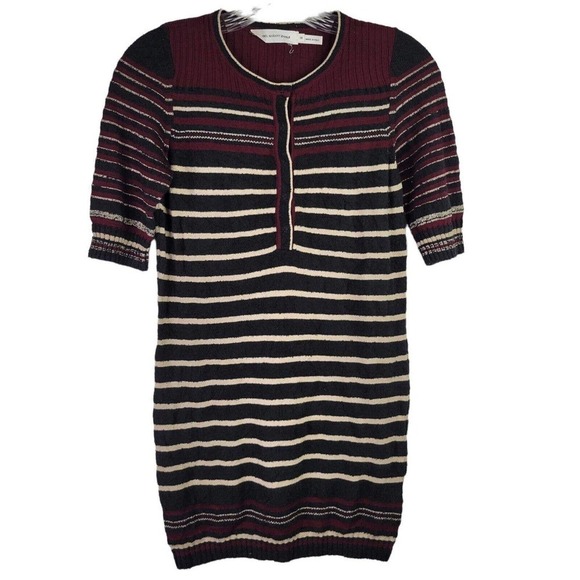 Etoile Isabel Marant Womens Knit Striped Sweater Sz 36 XS Henley SS Southwest - Picture 2 of 9